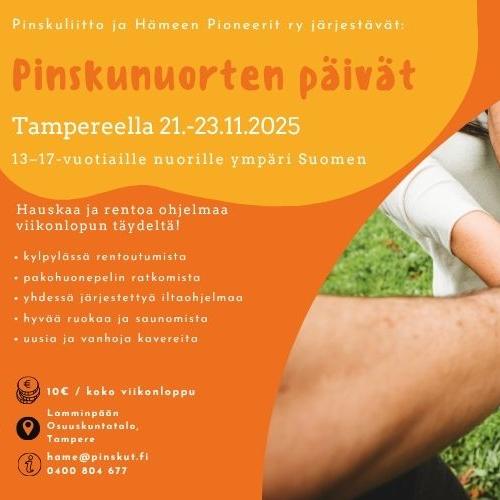 Infoteksti tapahtumasta. Kuvassa nuorten aikuisten kädet ovat yhdessä keskellä piiriä.