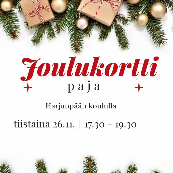 Joulukorttipaja Harjunpään koululla 26.11.2024