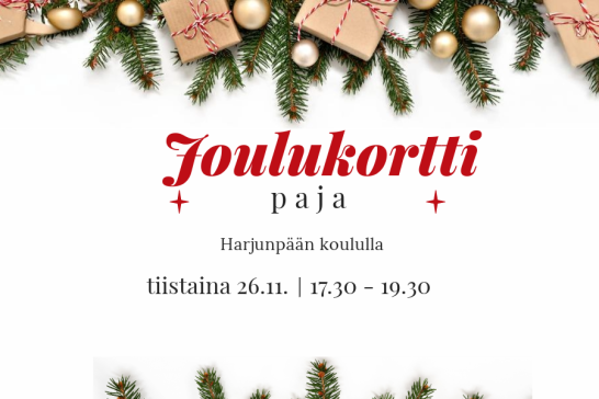 Joulukorttipaja Harjunpään koululla 26.11.2024