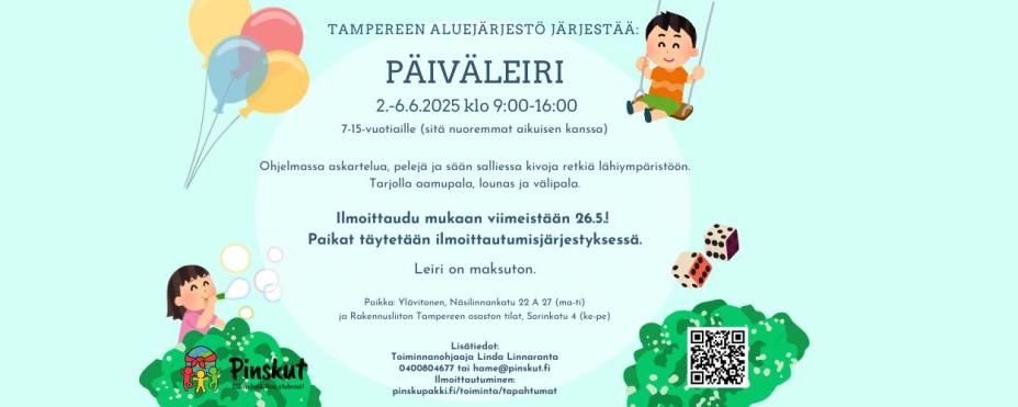 Tampereen aluejärjestön päiväleiri 2.-6.6.2025