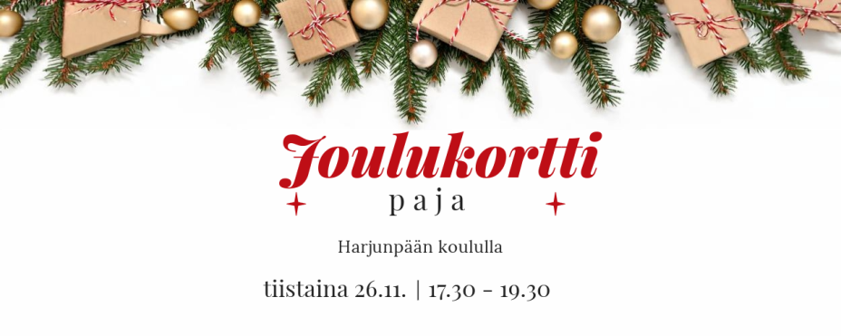 Joulukorttipaja Harjunpään koululla 26.11.2024