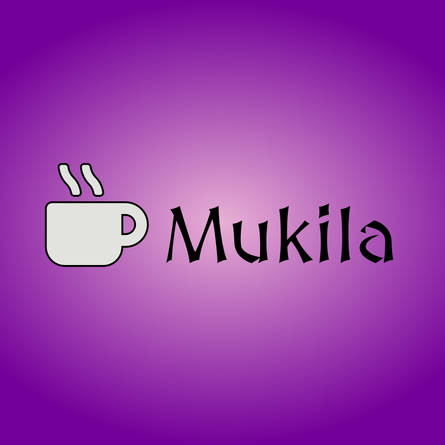 Mukilan logo violetilla taustalla.