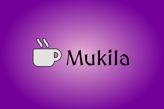Mukilan logo violetilla taustalla.